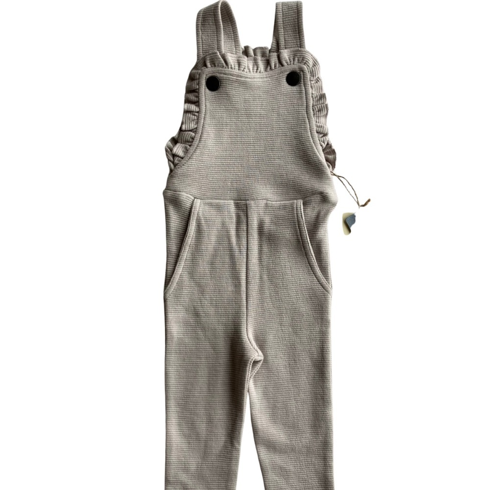 L’oved baby corduroy ruffle overalls 6-9 months NWT